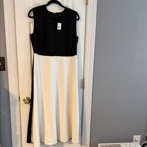 NWT Ann Taylor Elegant Black and White Sleeveless Dress Size 10
